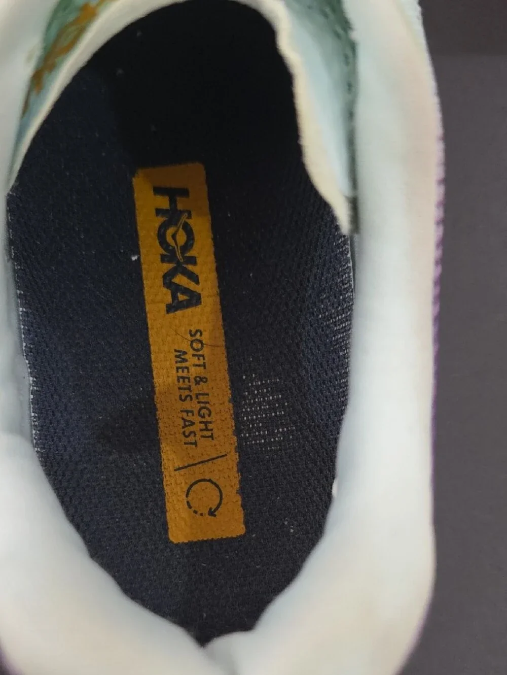 Hoka Rincon 3 Women's Mint Green & Purple Shoes with Orange Accent Size 8.5 - Picture 10 of 11